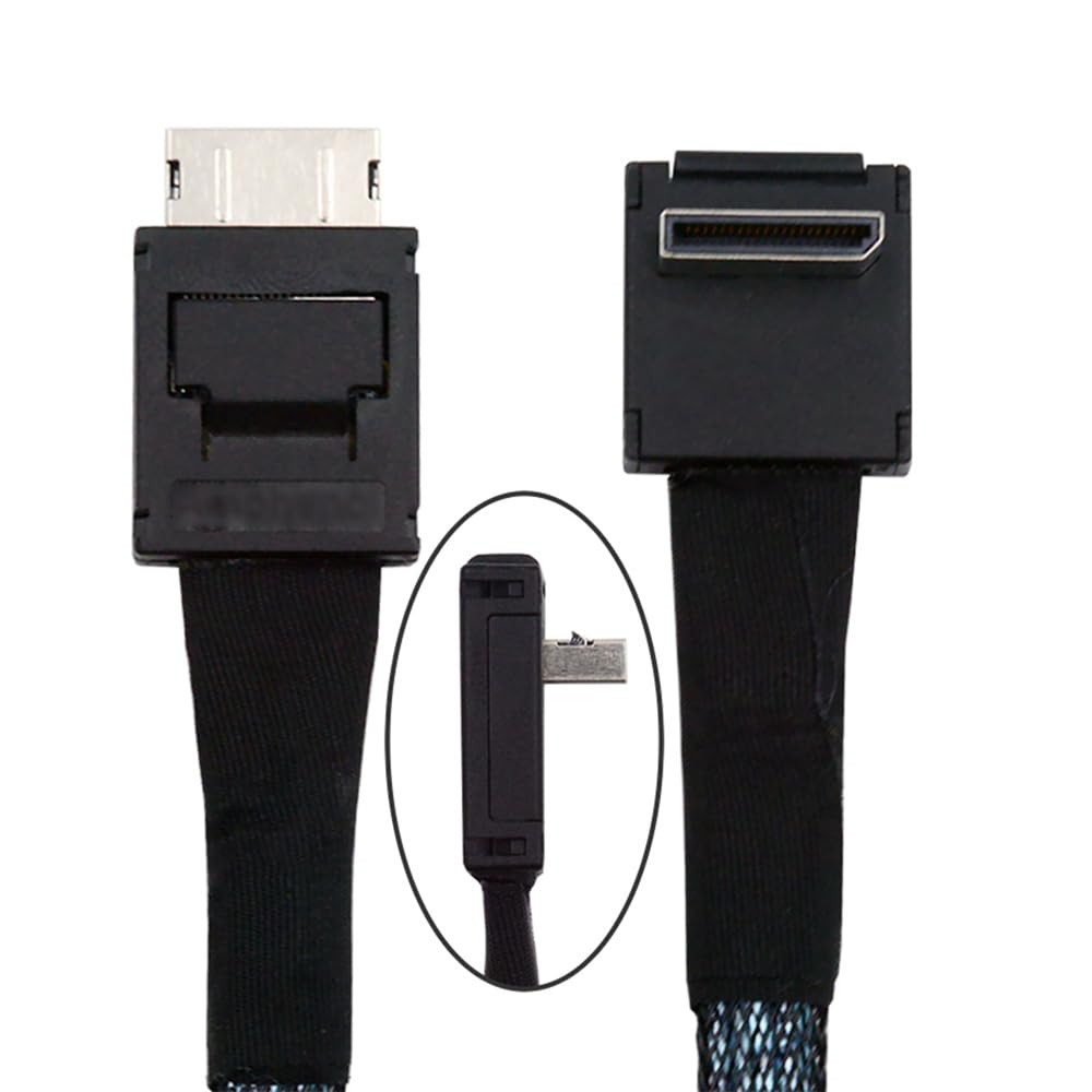 High Speed 90 OcuLink 4.0 PCIe Cable - 80cm