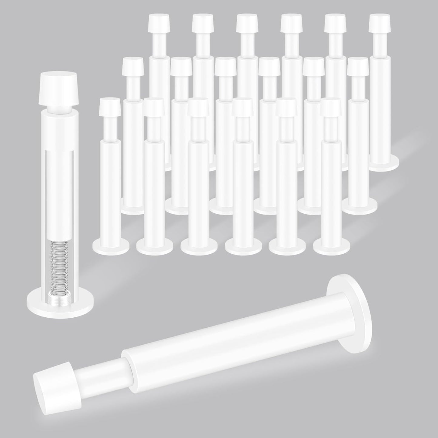 20 Pack Door Stoppers with Spring Damping Functions for Walls