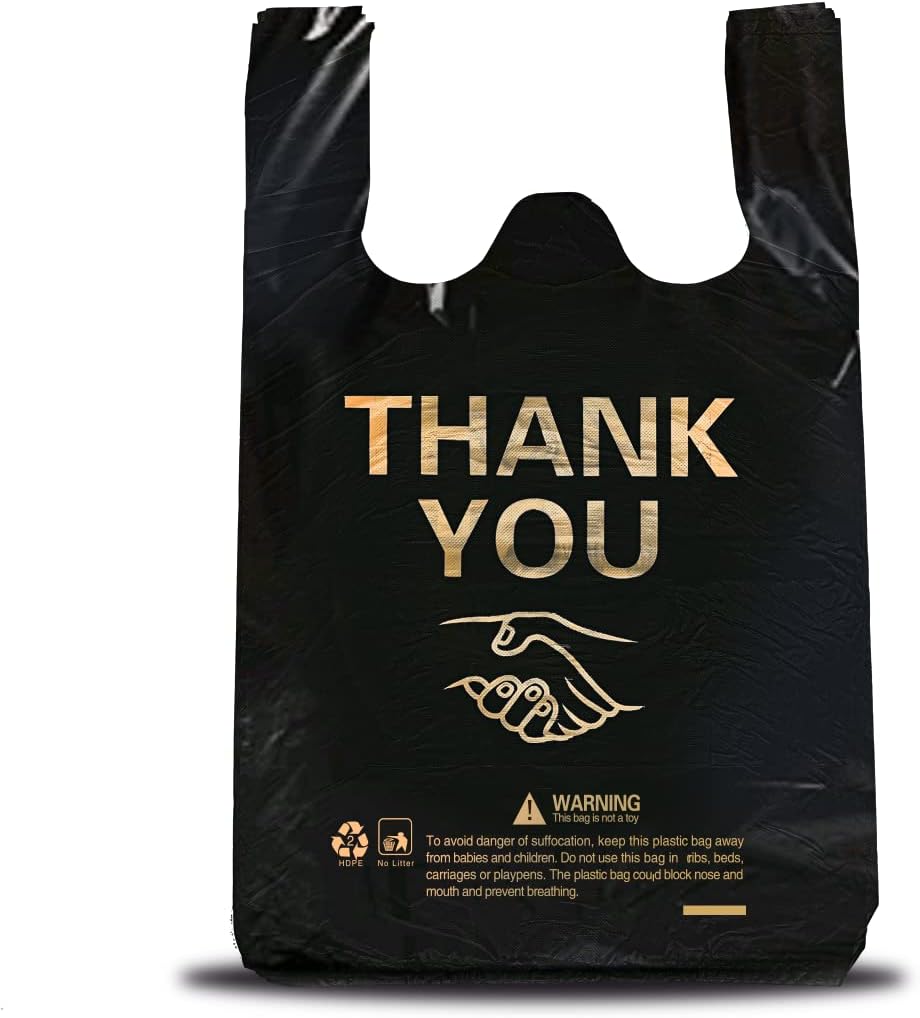 ysmile 500 pcs Thank You Plastic Grocery Bags for Small Business