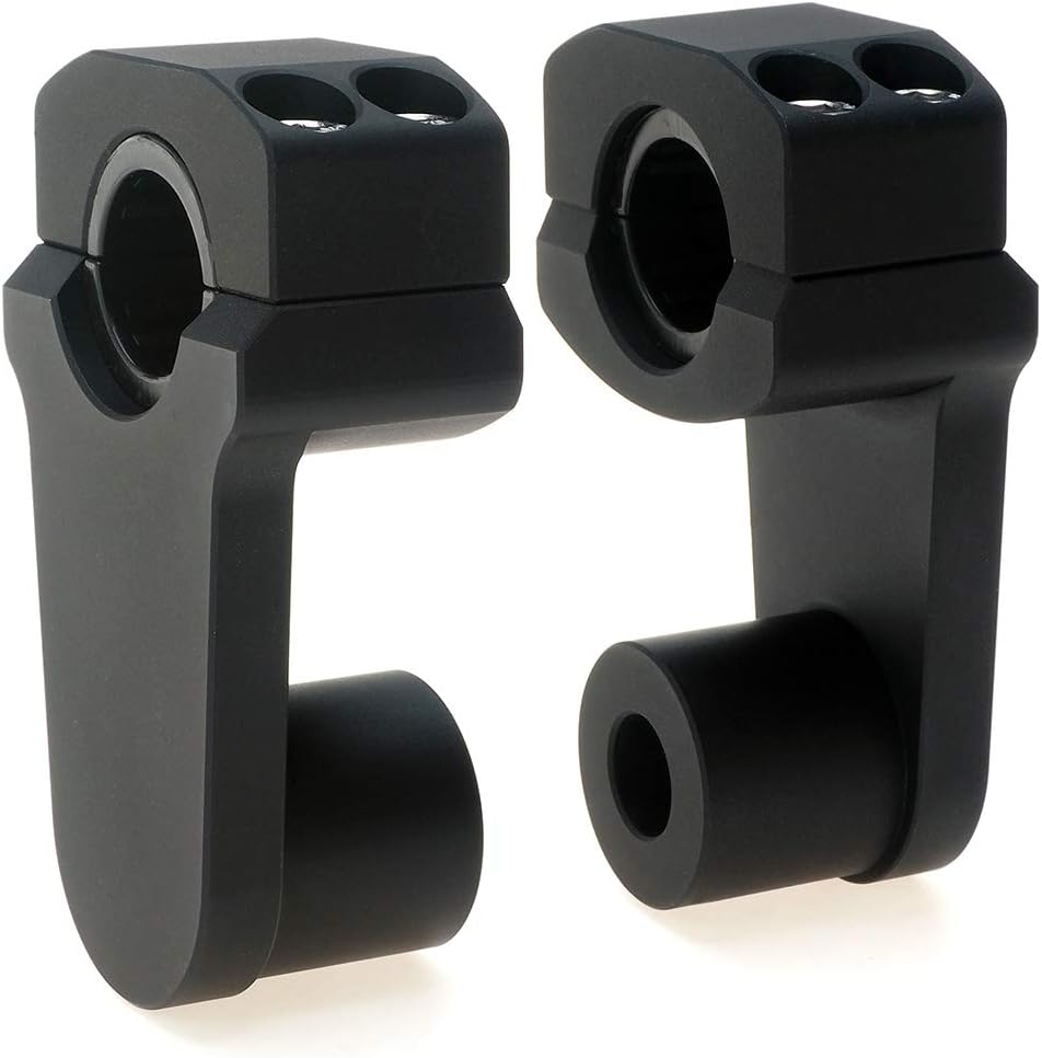 Pivoting Handlebar Clamp Risers for Universal Motorcycle Use