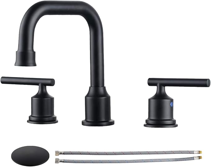 WOWOW Two Handles Widespread 8 inch Bathroom Faucet for Lavatory