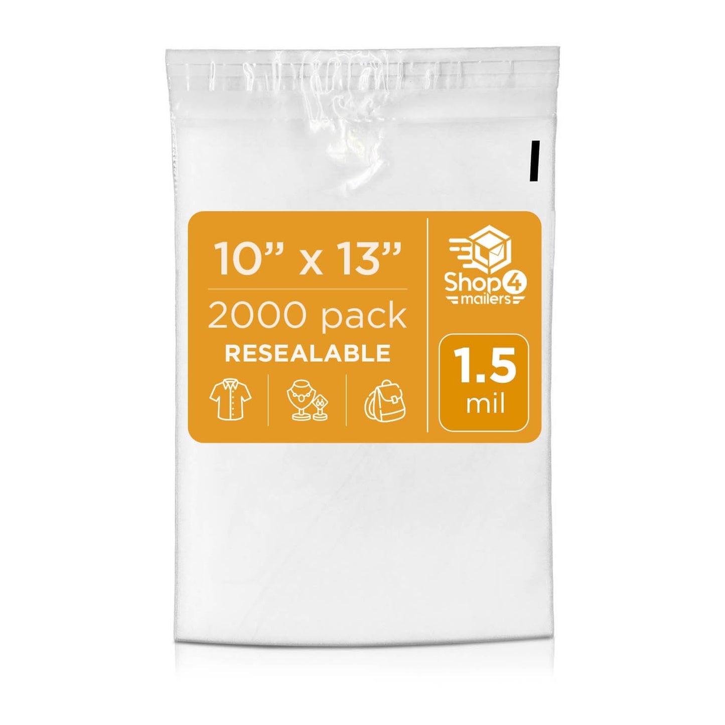 10 x 13 Clear Plastic Poly Bags for Apparel and Jewelry Storage