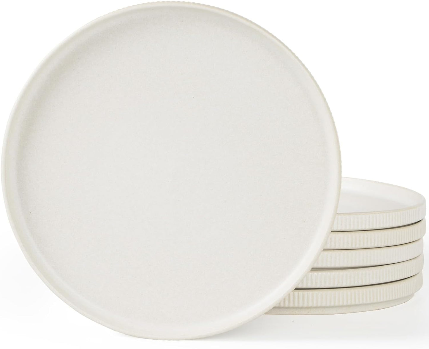 Stylish Stoneware Plates for 6 ~ Scratch Resistant