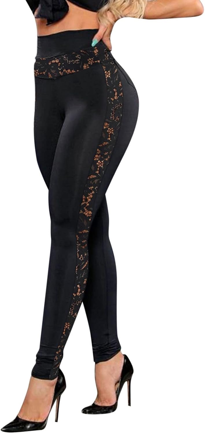 Butt Lift Floral Lace Leggings - Soft & Slim