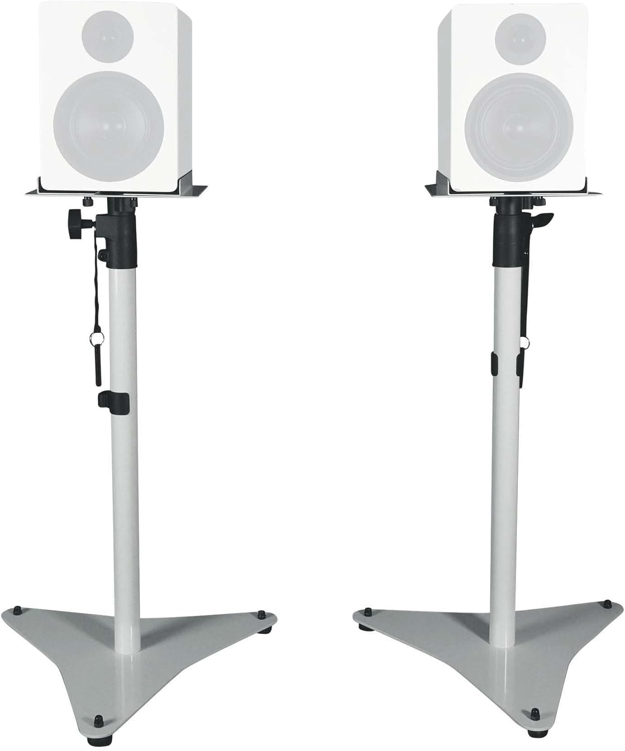 Rockville RVSM5 White Speaker Stands: Perfect Height Adjustment!
