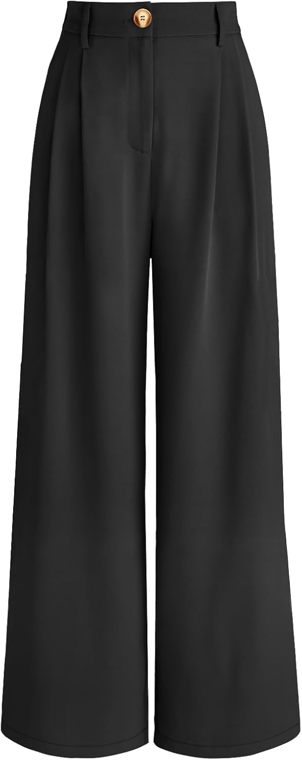 Womens Wide Leg Dress Pants High Waisted Loose Fit Trousers