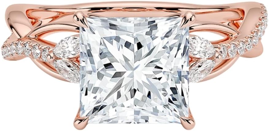 1-3 CT Moissanite Engagement Ring in Solid Gold & Silver