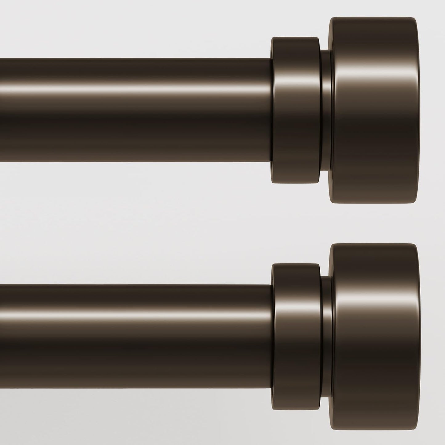 Adjustable Heavy Duty Brown Curtain Rods Set for Windows 72 to 144 in