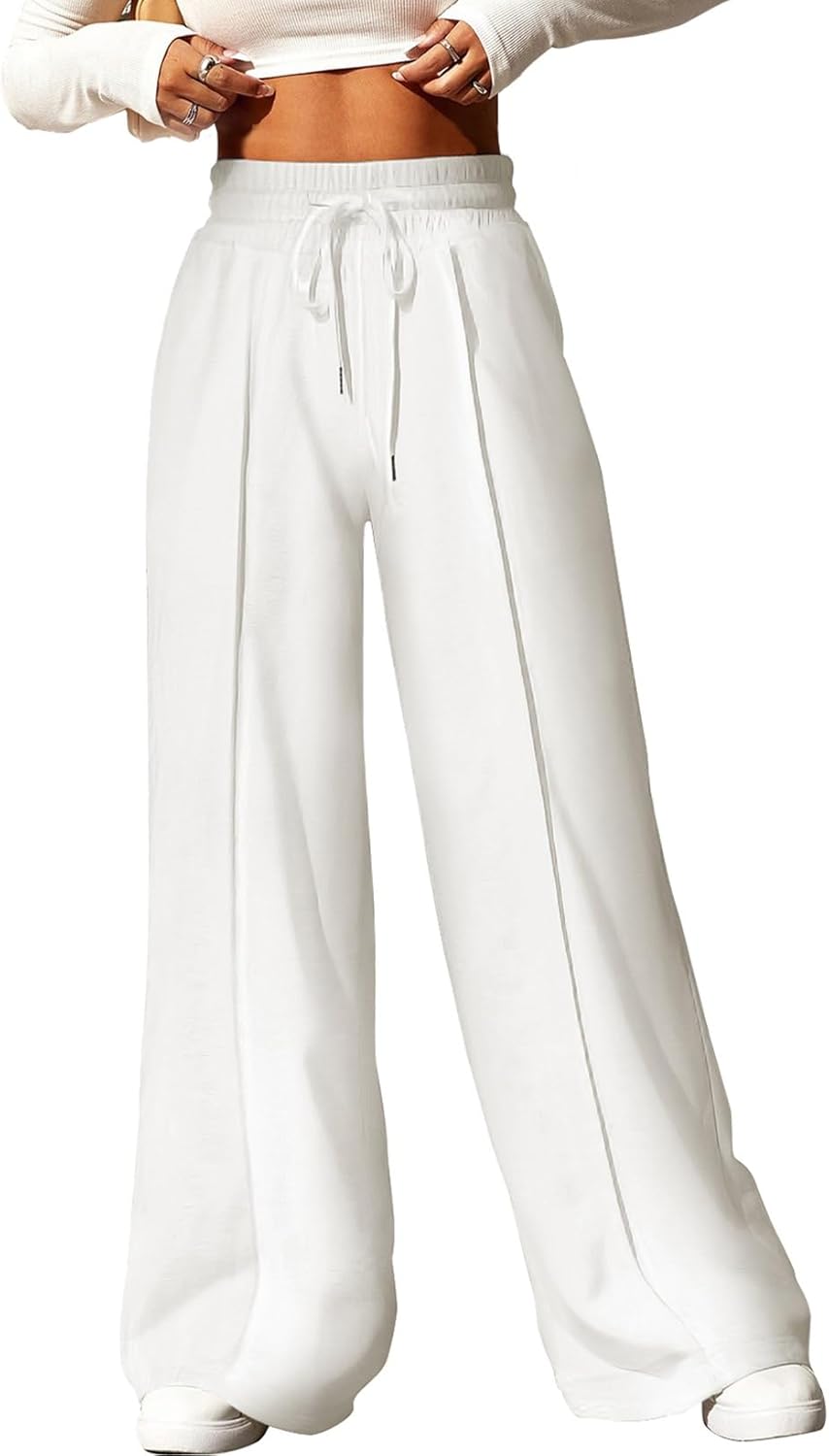 Aleumdr Women's Cozy Wide Leg Sweatpants