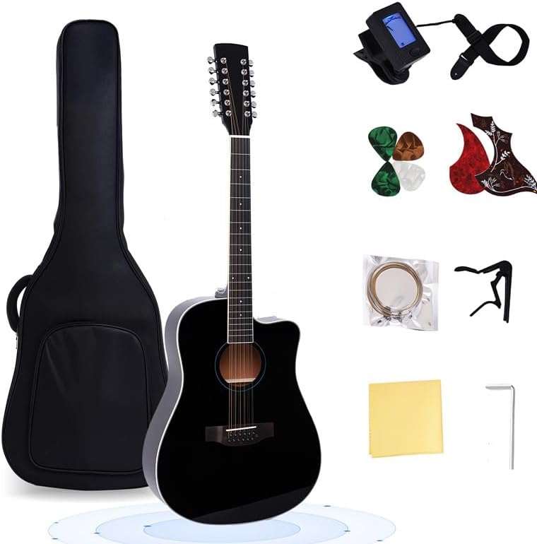 42in 12 String Guitar for Beginners with Accessories Bundle