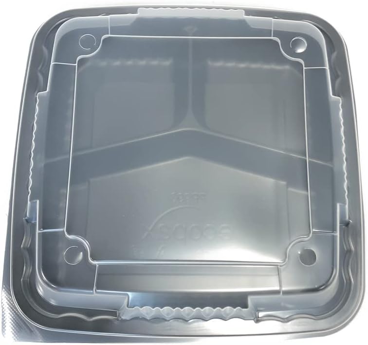 8in x 8in x 3in 3 Compartment Tray with Vented Lid Combo Pack