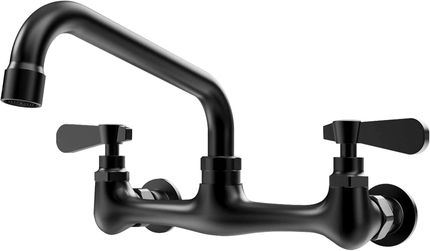 BWE Wall Mount Kitchen Faucet with 8 Inch Swivel Spout Design