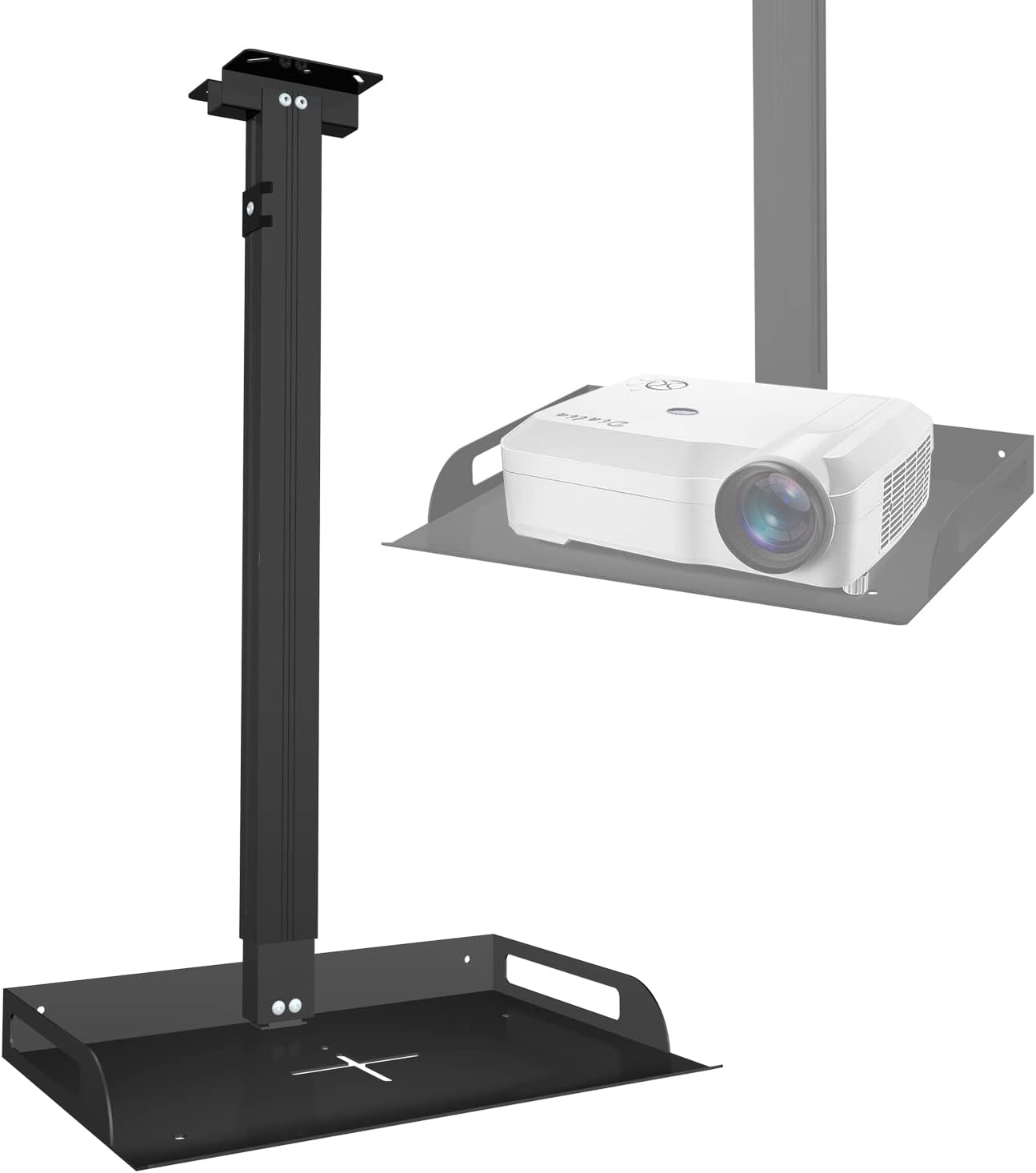TRAWOLF Universal Ceiling Mount: No-Hole Install, 11.4-22 Adjustable, 11 Lbs Load - Organize in-Tube Cable