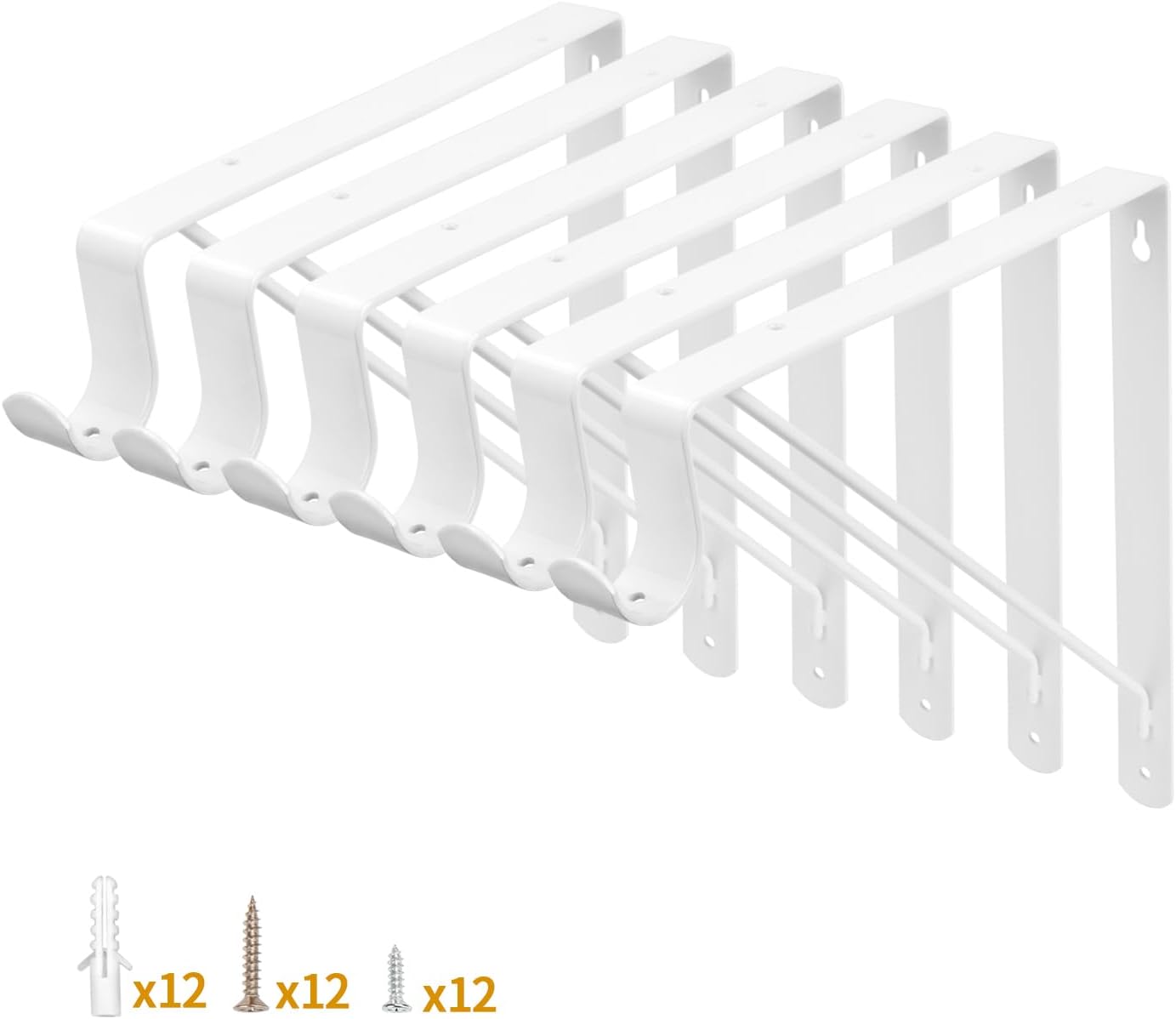 Yarssihha Closet Rod Bracket Set for Strong Support and Style