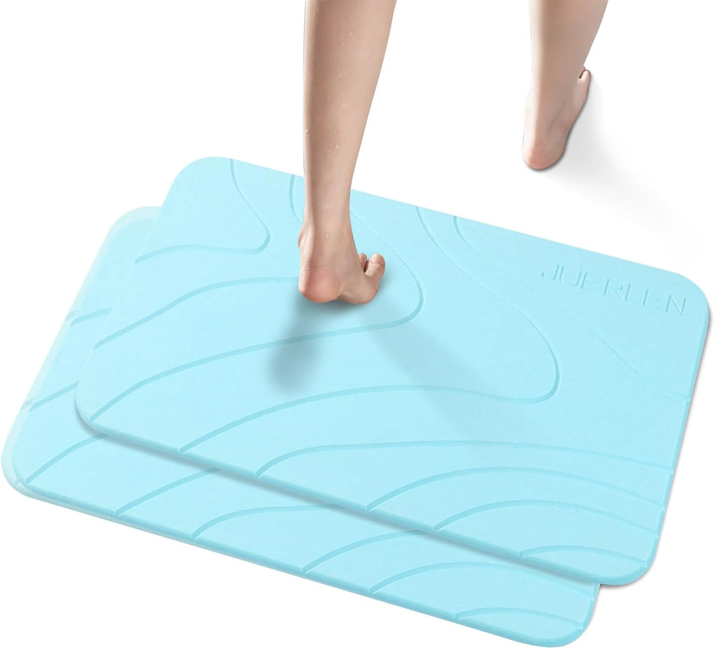 Diatomaceous Earth Shower Mat 2 Pack, Fast-Drying Bath Mat