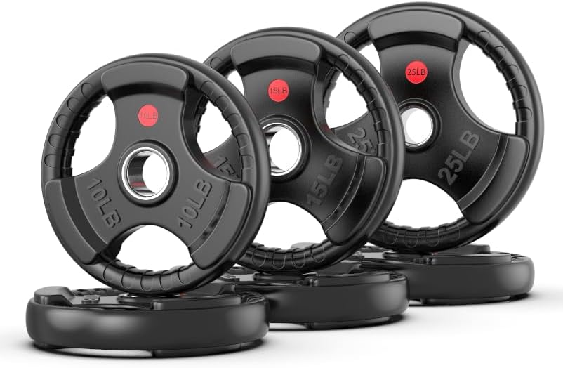 XDDIAS Rubber Weight Plates for Barbell - Ideal for Strength Training