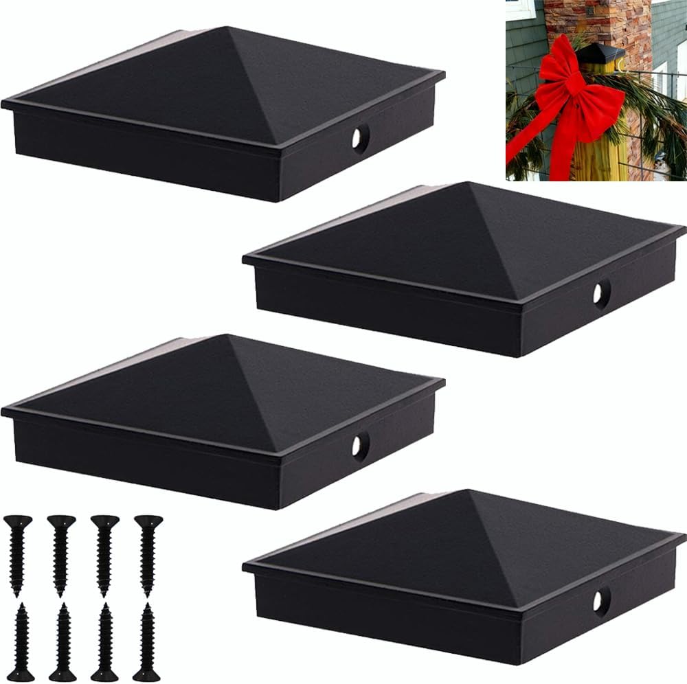 6x6 Heavy Duty Aluminum Pyramid Post Caps for Wood Posts