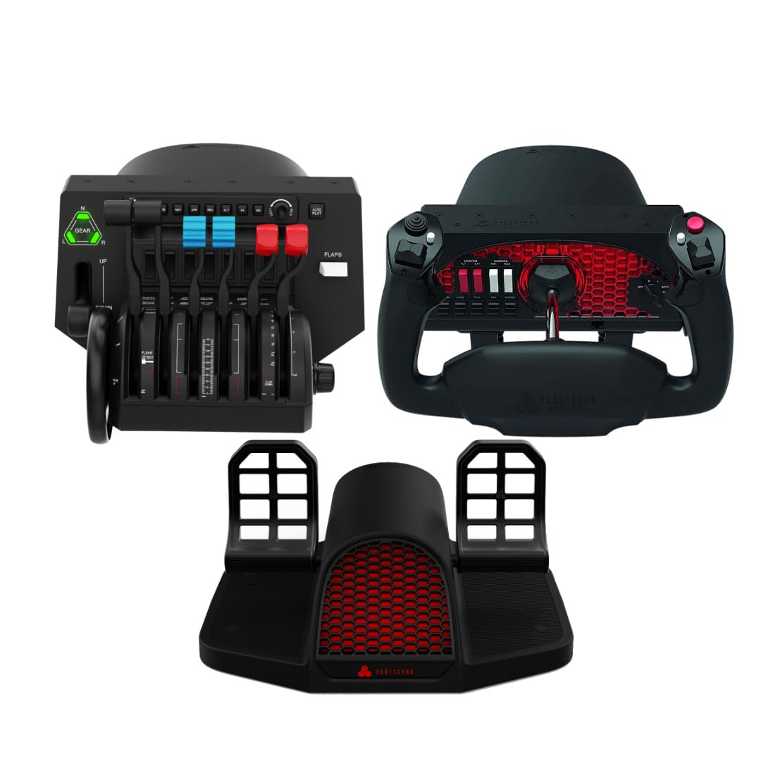 Honeycomb Aeronautical Charlie Rudder Pedals Bundle for Flight Sim
