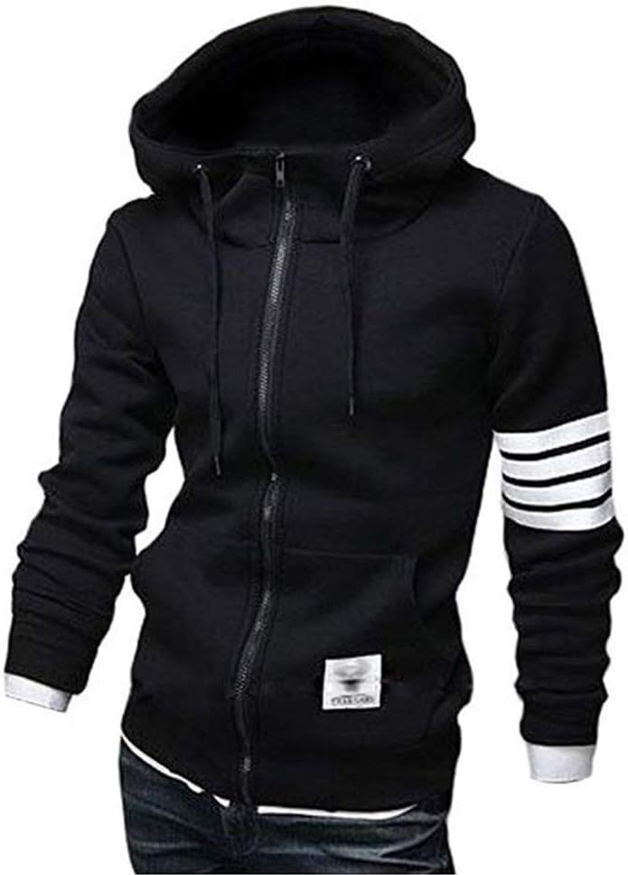 ZUEVI Men's Striped Hoodie: Slim Fit & Cozy Fleece