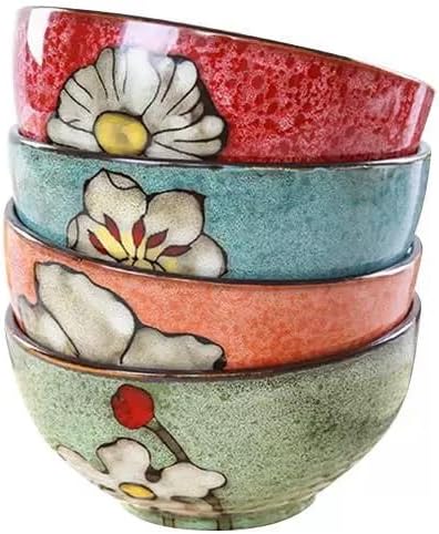 Ceramic Bowls Set of 4 - 28oz for Kitchen Use and More