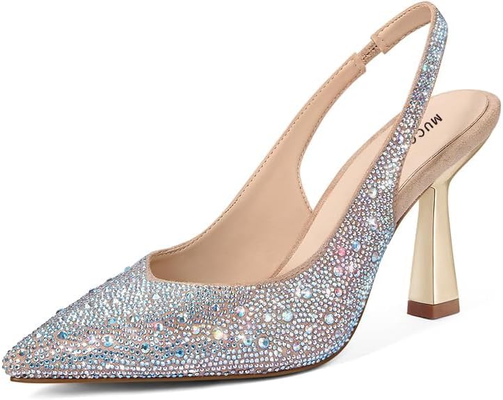 Stylish Kitten Heels for Women with Rhinestones and Pearls