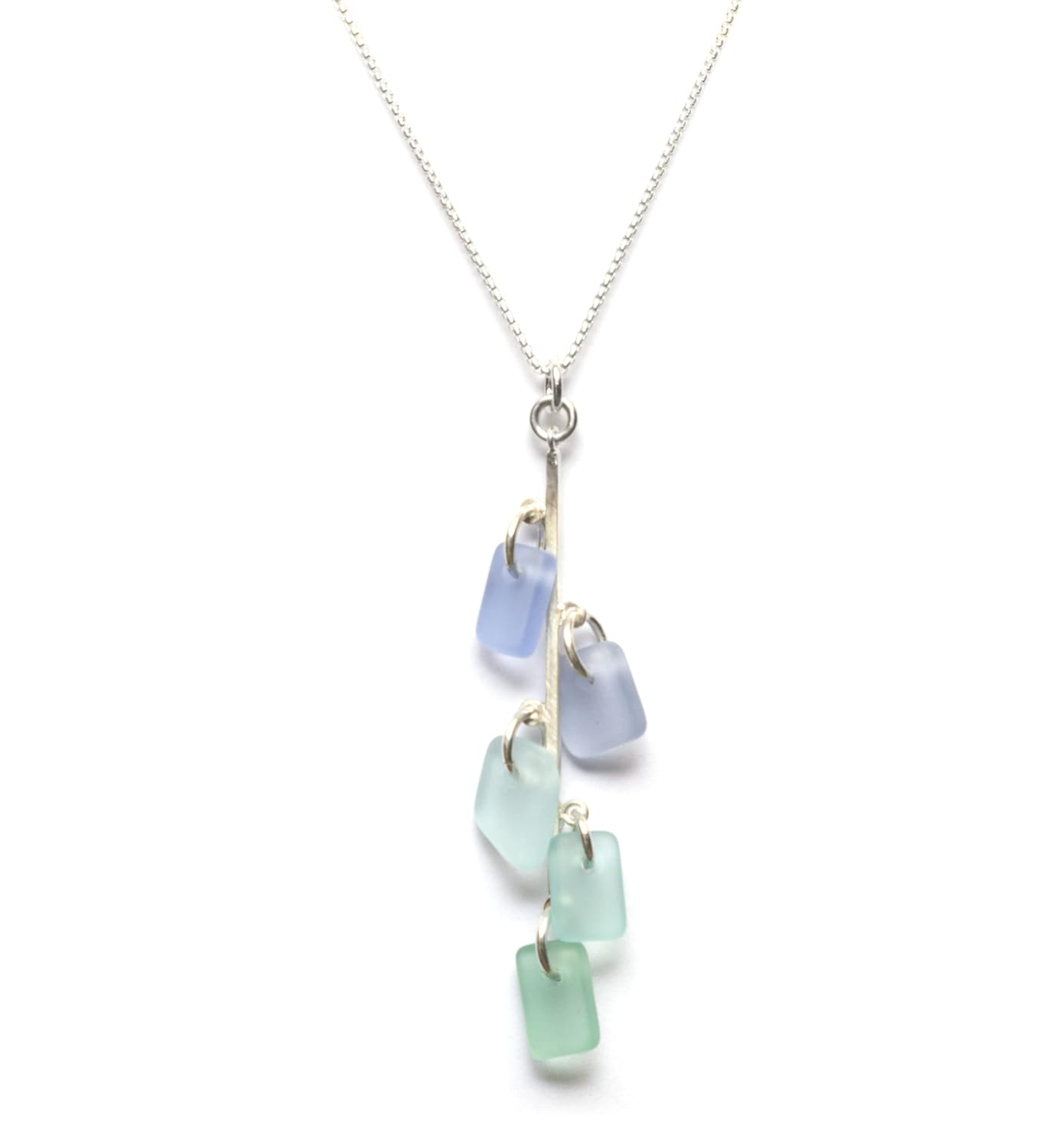 Sea Glass Avalon Pendant - Handmade 925 Sterling Silver Jewelry