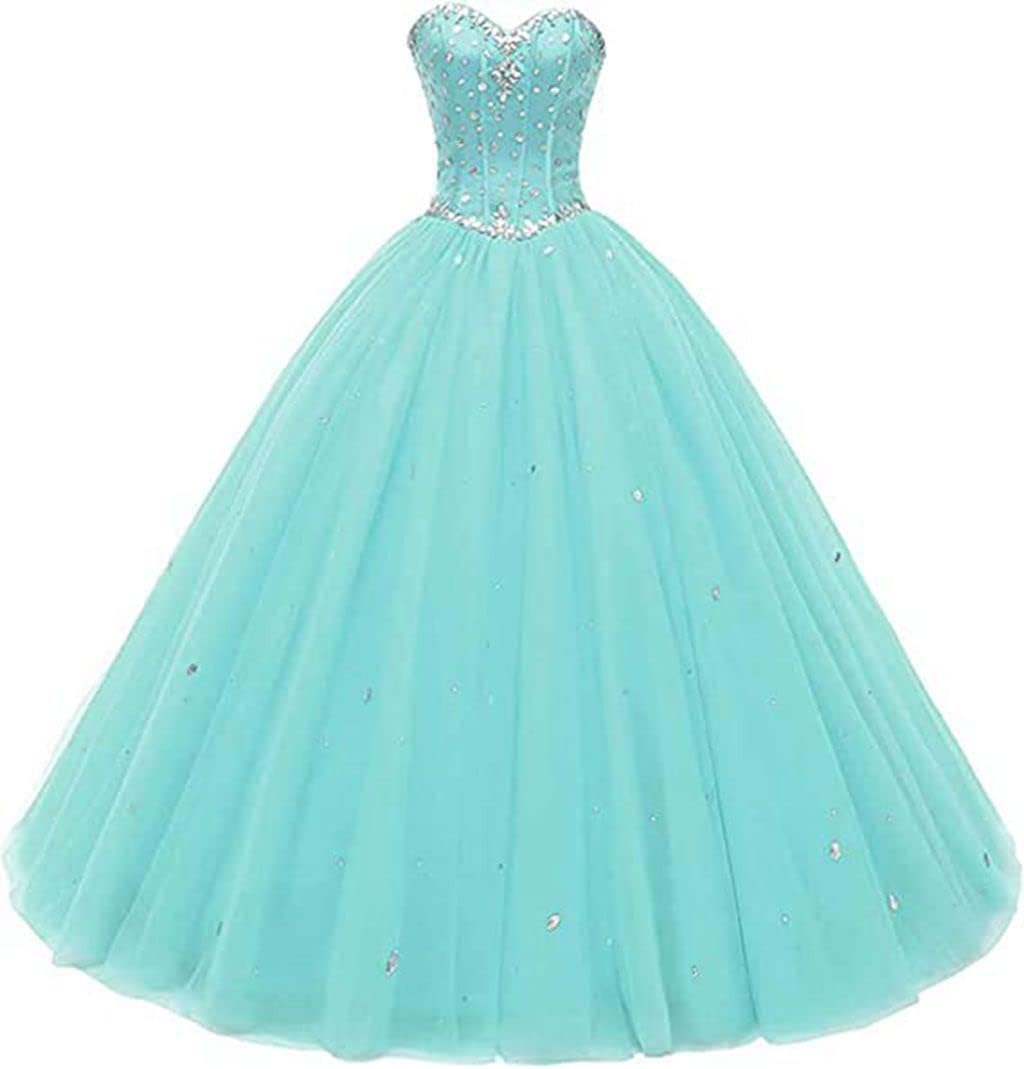 Women's Sweetheart Ball Gown Tulle Quinceanera Dress for Prom