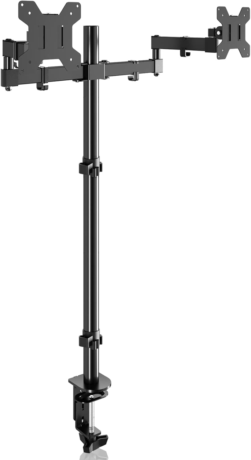 Bracwiser Dual Adjustable Monitor Arm Stand for 13-27 Inch Screens