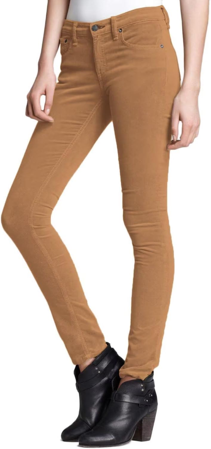 Super Comfy Stretch Women 5 Pockets Corduroy Skinny Pants