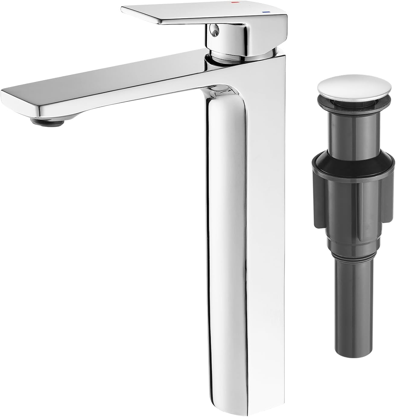 Vessel Sink Faucet with Pop Up Drain and Water Supply Lines