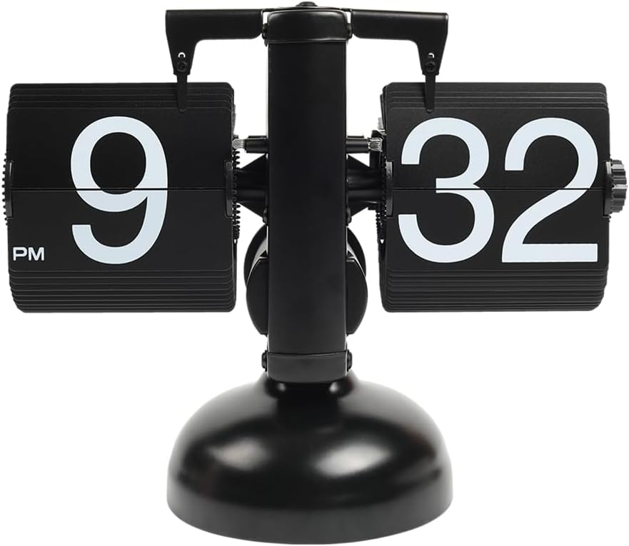 Retro Flip Desk Clock - Large Numbers, Battery Operated