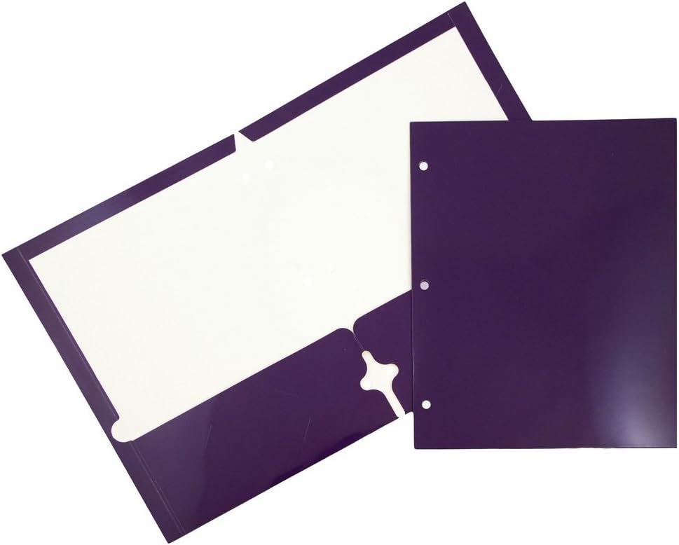 Laminated Two Pocket Glossy School Folders - High Gloss Purple