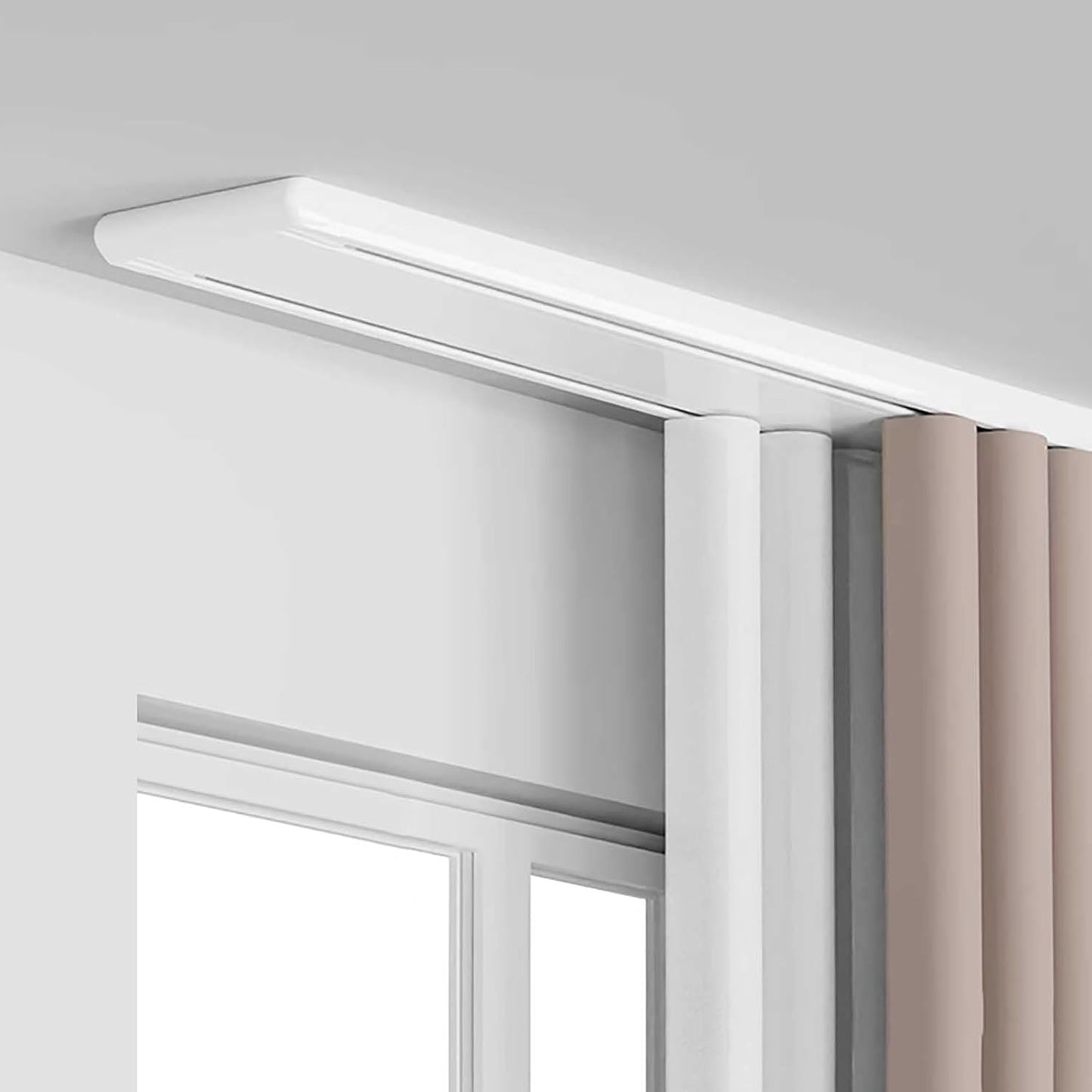 Double Ceiling Curtain Tracks for Privacy
