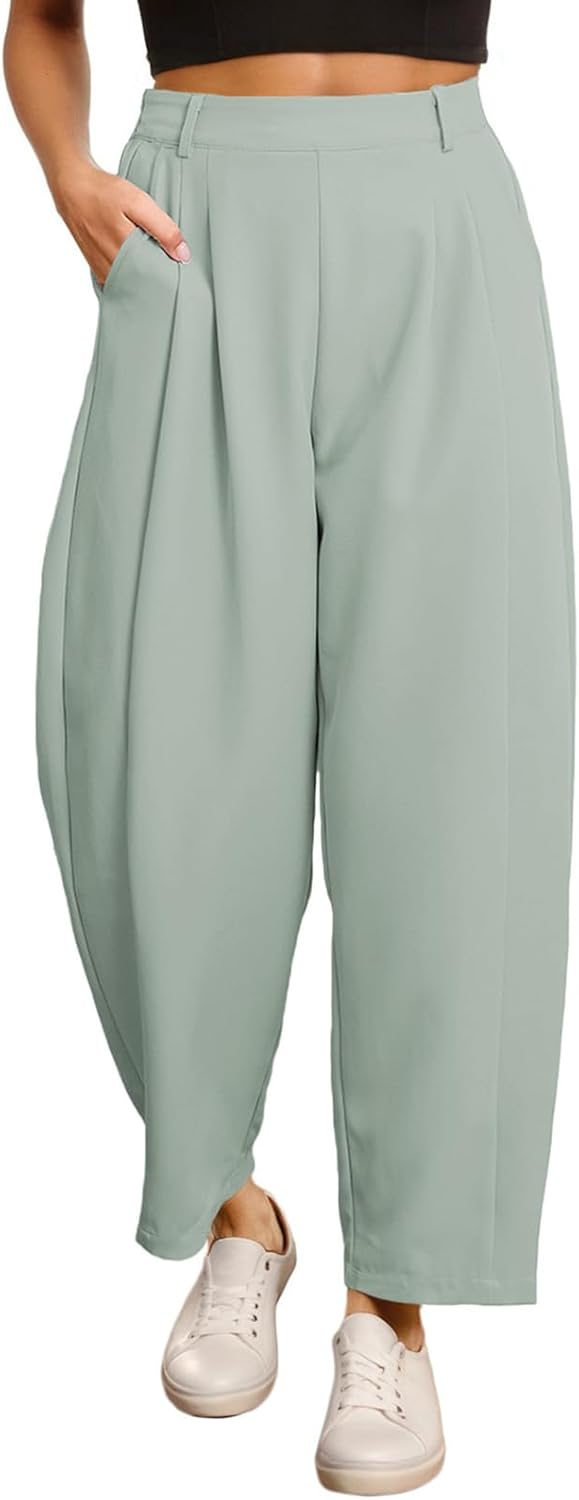 EVALESS Womens Wide Leg Barrel Pants for Stylish Comfort