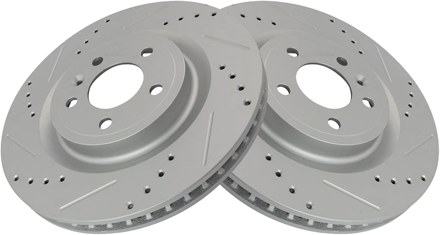 TRQ Front Performance Brake Rotors Set for 2011-2014 Mustang