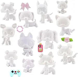 Custom lps White Bases for DIY Figures - 12pcs Set for Kids