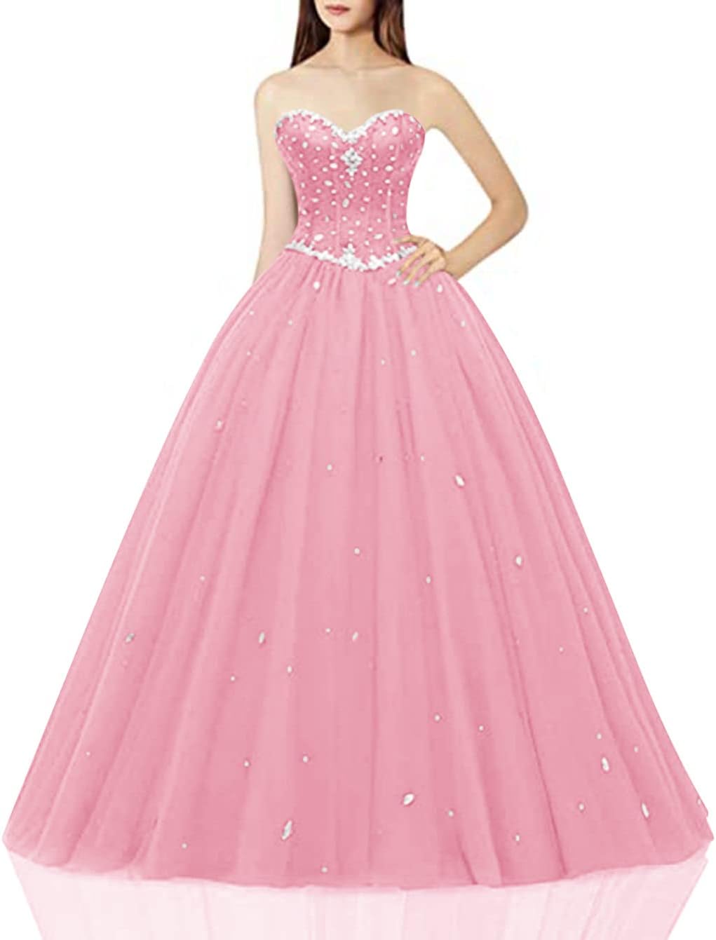 Women's Sweetheart Ball Gown Tulle Quinceanera Dresses Review