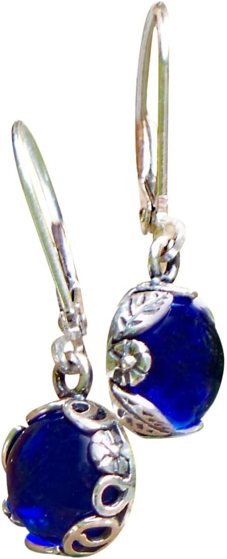 Handmade Vintage White Leverback Botanicals Earrings for Women