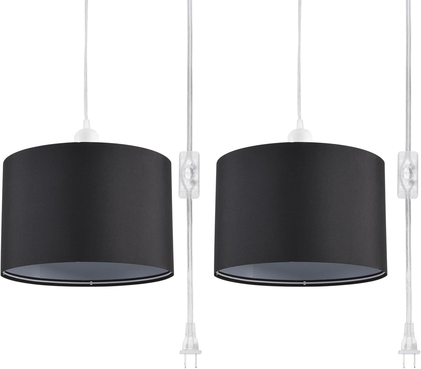 2 Pack Plug in Pendant Light with 15Ft Cord for Home Decor