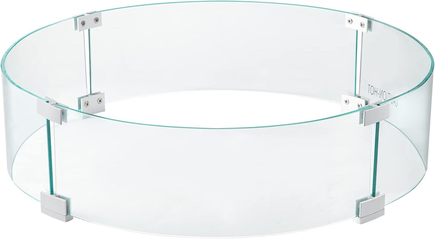 VEVOR Fire Pit Wind Guard - 23 x 23 x 8 Inch Glass Shield