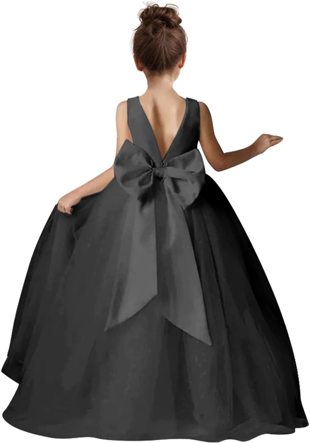 Flower Girls Dress for Wedding Satin Tulle Pageant Gown