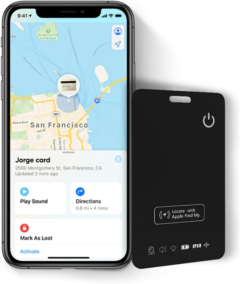 Wireless Rechargeable Wallet Tracker | Apple Find My Compatible | Certified Waterproof