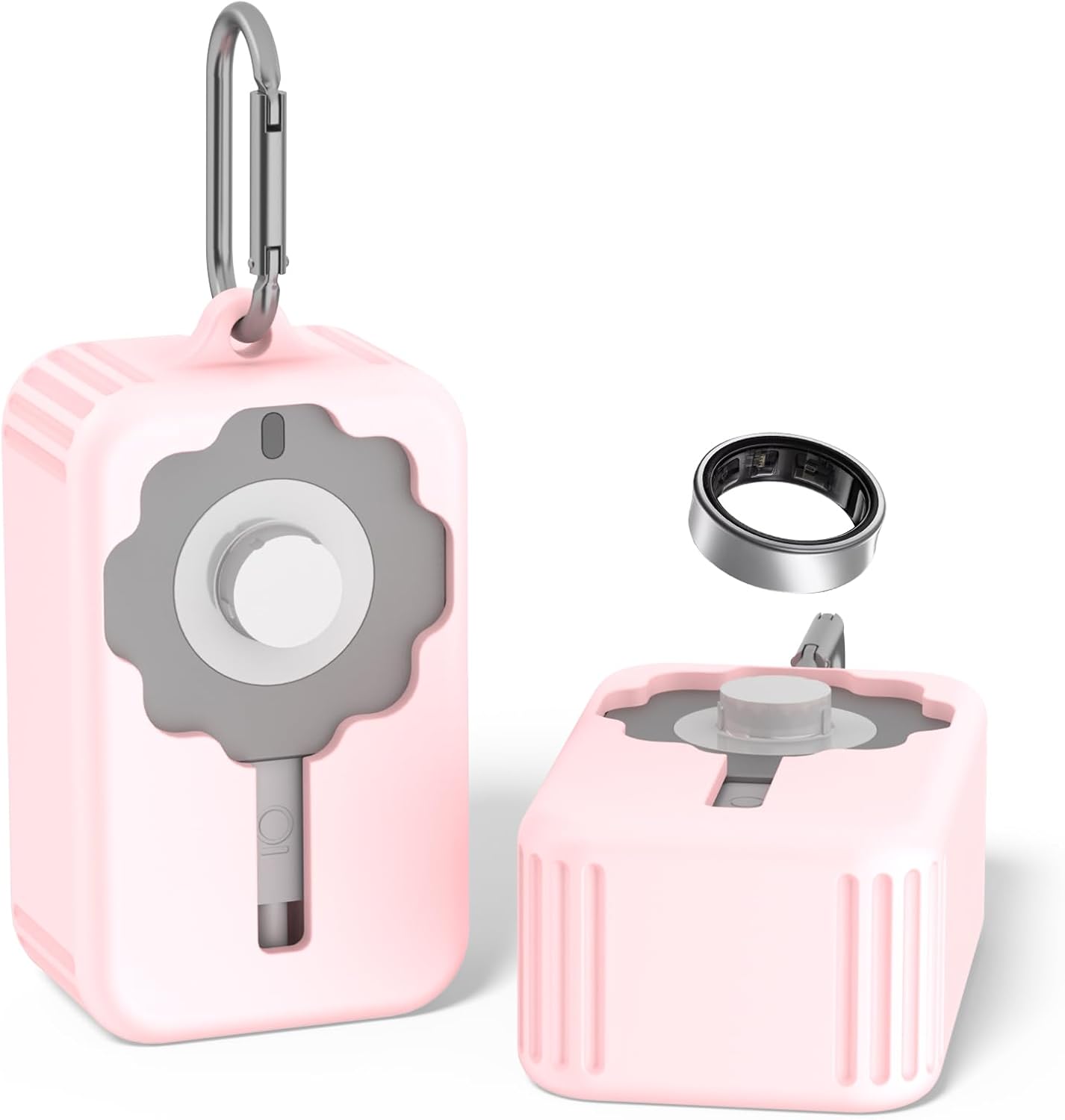 Pink Silicone Charger Cover for Oura Ring 4 - Shockproof & Stylish!