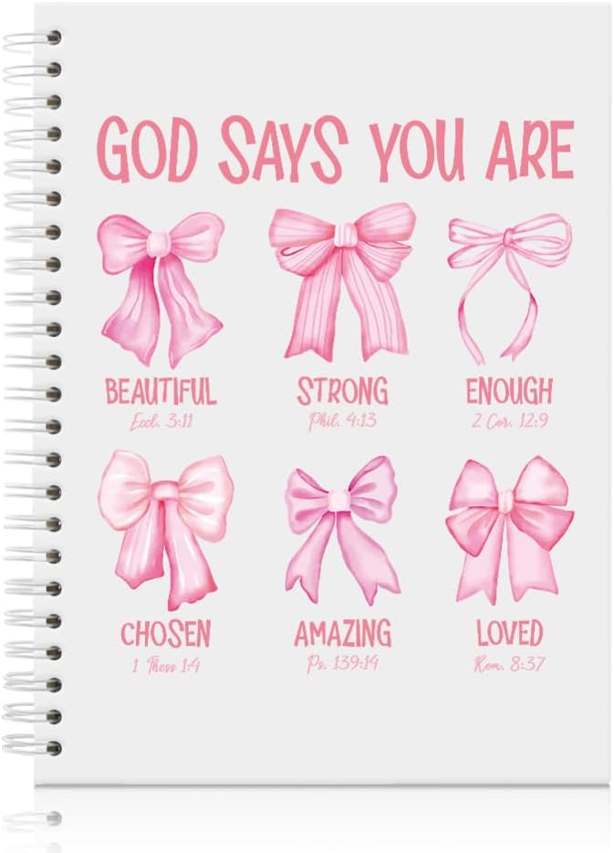 Beautiful Pink Bow Faith Notebook - Inspirational Gift