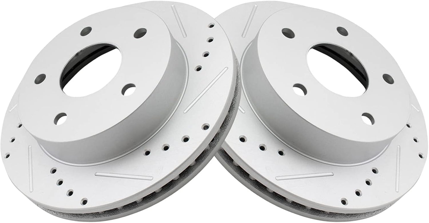 TRQ Front Performance Brake Rotors Set for Dodge Ram 1500
