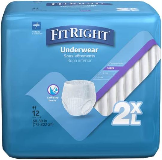 Medline XX-Large Protective Underwear 12ct