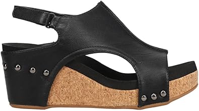 Corkys Womens Carley Metallic Casual Sandals with Mid Heel