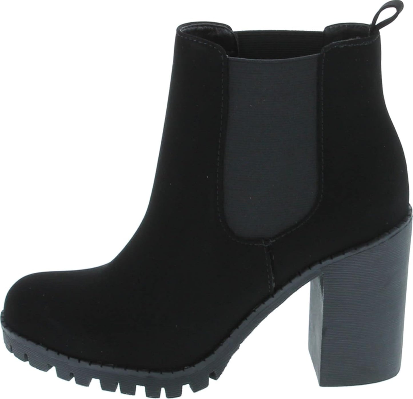 Soda Glove Ankle Boot with Chunky Heel and Lug Sole Design