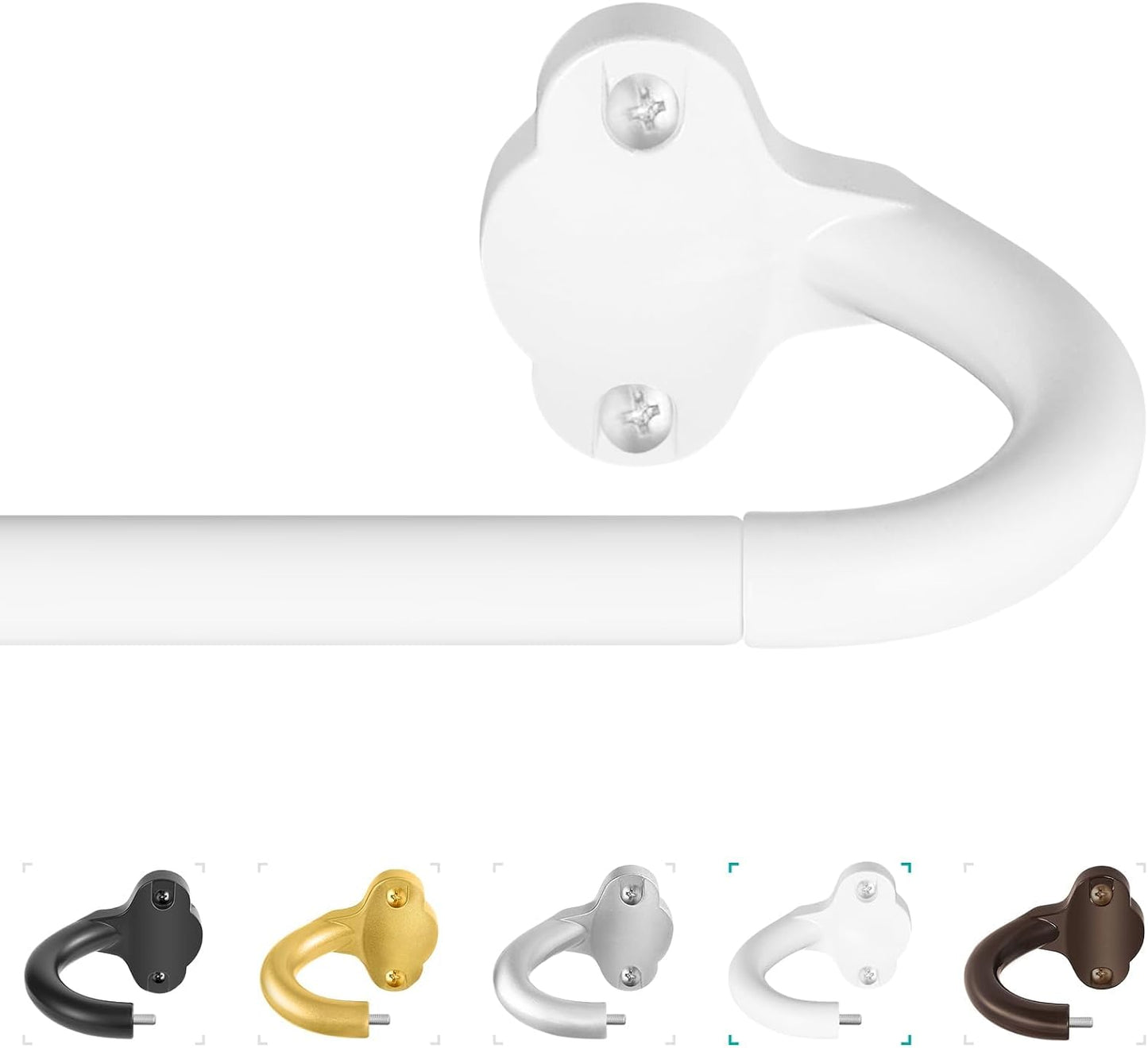 Adjustable White Blackout Rod Set - 48-84 Inch