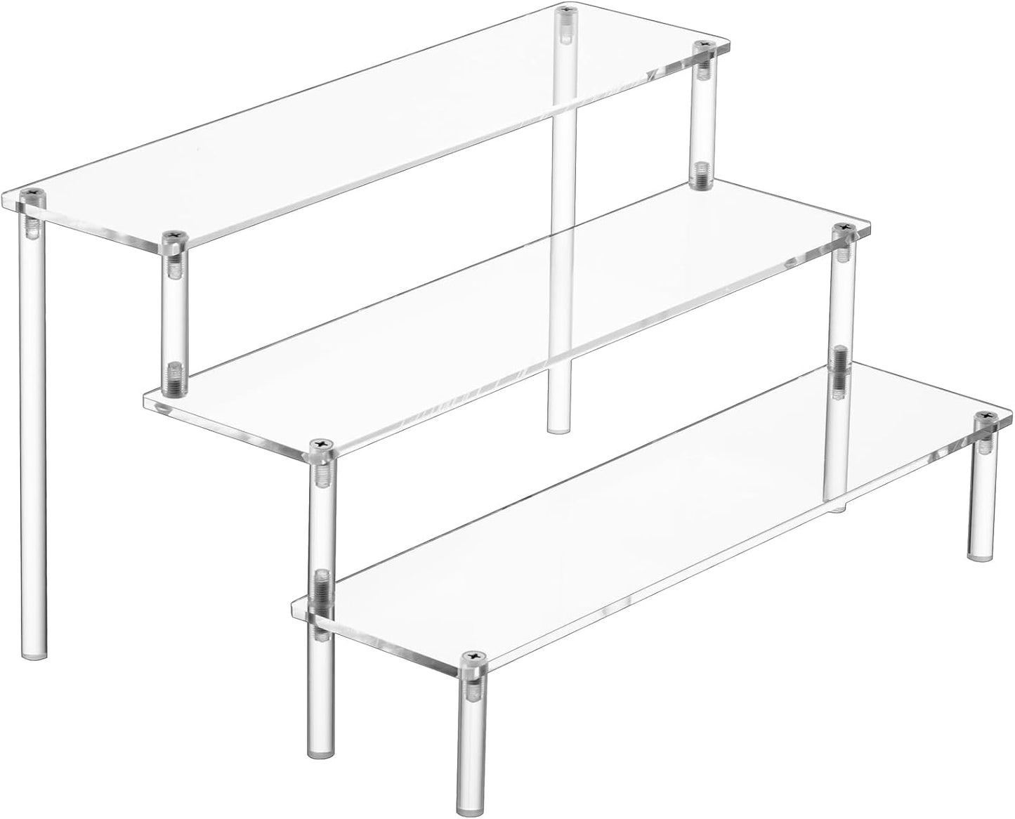 Clear 3 Tier Acrylic Display Risers: Space-Saving Organizer